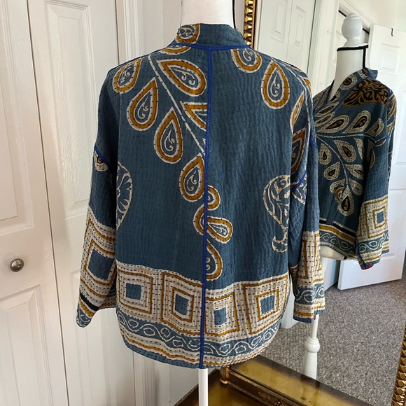 Mieko Vintage Cotton Kantha Reversible Jacket. Artwear at its Finest! Size 1/Sm - Picture 3 of 10